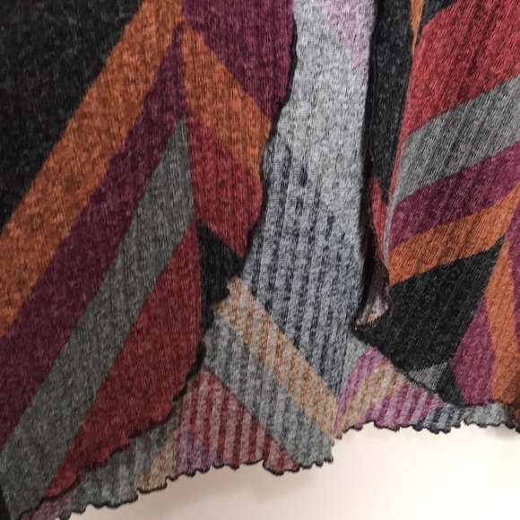 LIBRA chevron print ribbed button front long cardigan Small - Picture 4 of 10